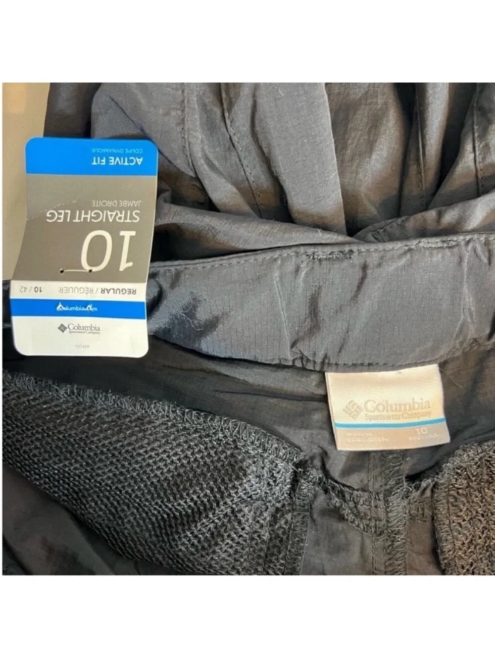 Columbia Straight Leg Active Fit Regular Hiking Pants Black Outdoor NWT - Picture 3 of 4